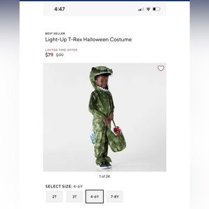 Pottery Barn Kids Light-up T-Rex Halloween Costume